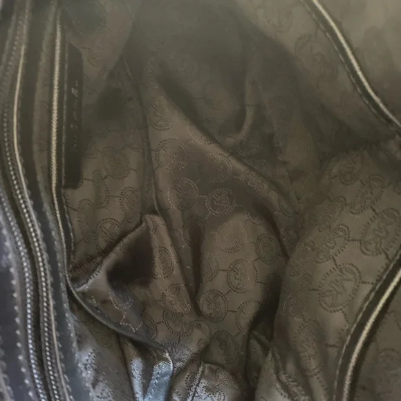 Michael Kors Black Saffiano Leather Satchel Bag Gold Hardware - Picture 10 of 16